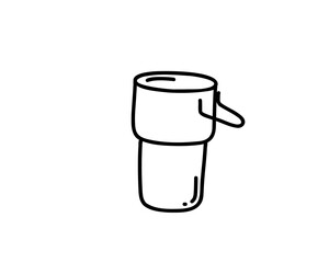 Travel thermo mug doodle vector illustration