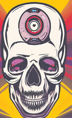 illustration of a human skull