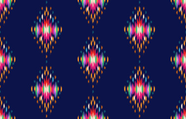 Ethnic pattern ikat seamless. Tribal African Indian traditional embroidery vector background. Aztec fabric carpet batik ornament chevron textile decoration wallpaper art
