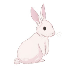 振り向くうさぎのイラスト