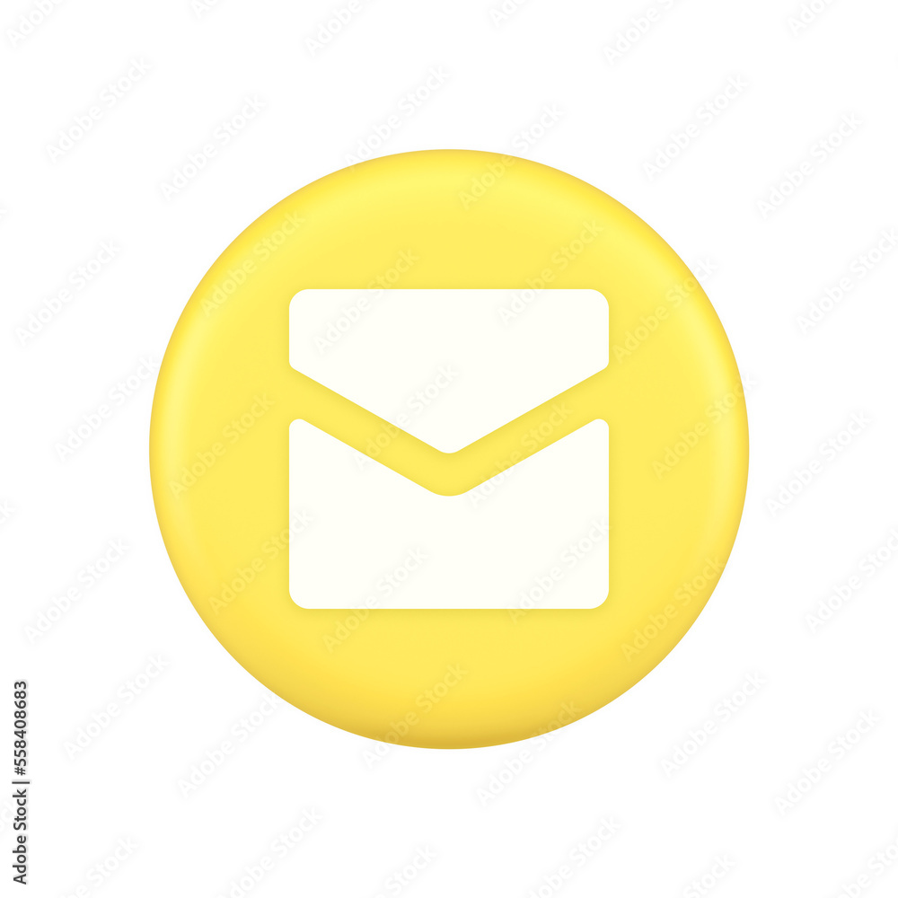 Poster email letter incoming message closed envelope mobile application button 3d application icon