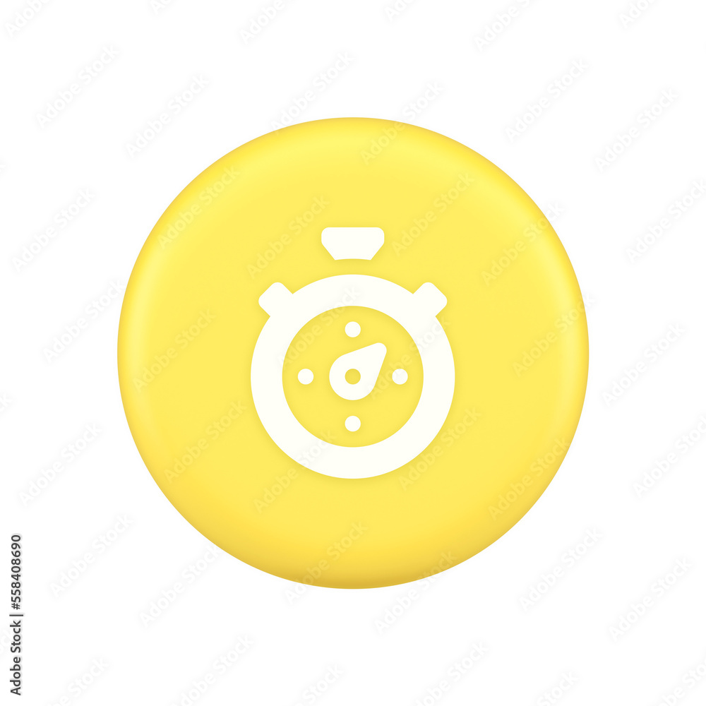 Aufkleber stopwatch button timer speed time counting application panel interface 3d application icon