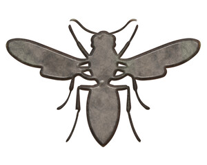 Metal sign insect- clipart png. Standard photoshop shapes- metal computer symbols. Creative figure- metal corrosion