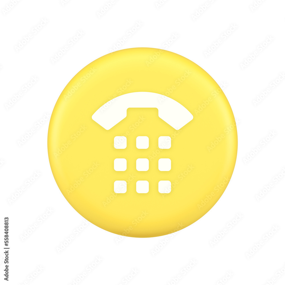 Poster phone call button application handset mobile contact communication 3d application icon