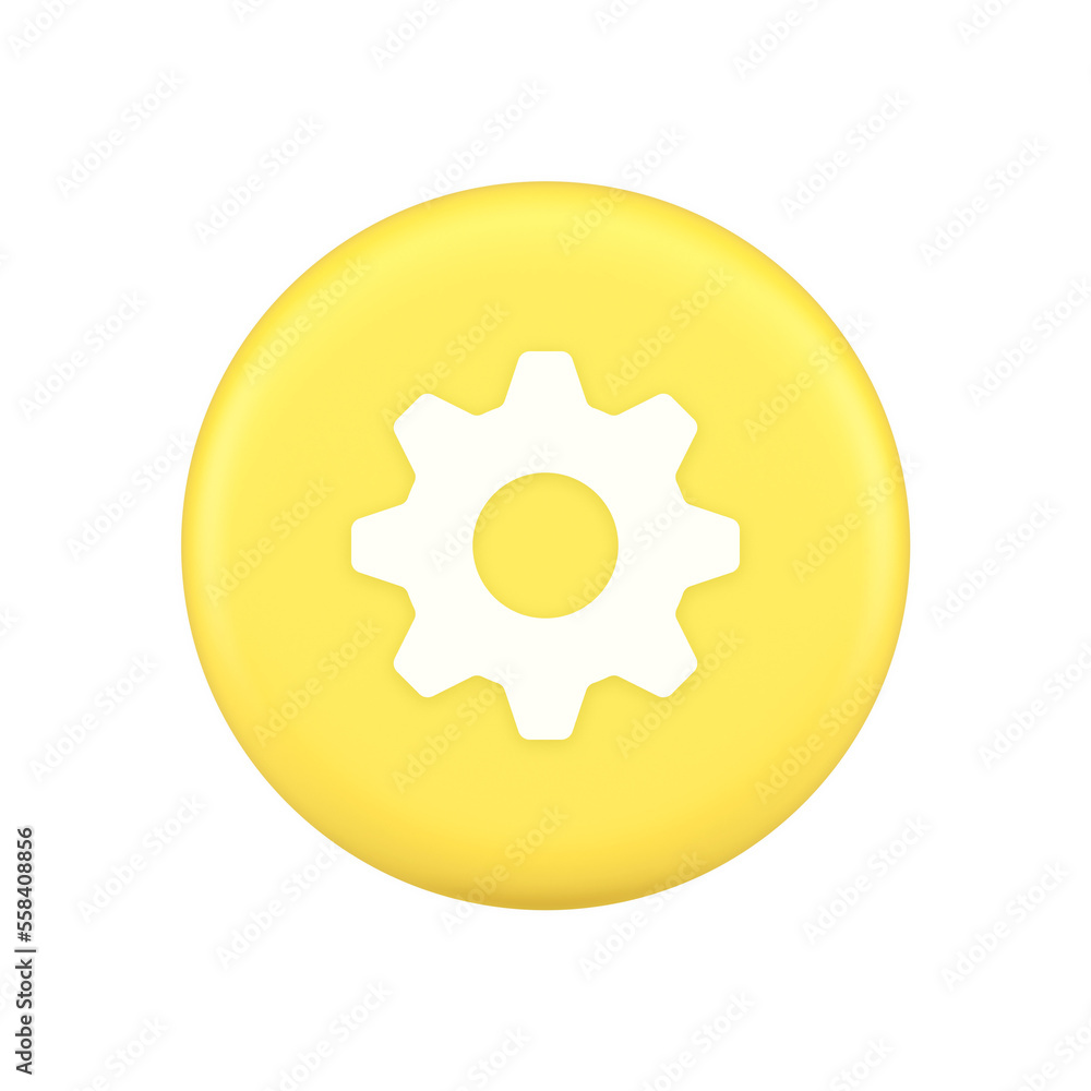 Poster cog gear button web technology setting repair business interface 3d application icon