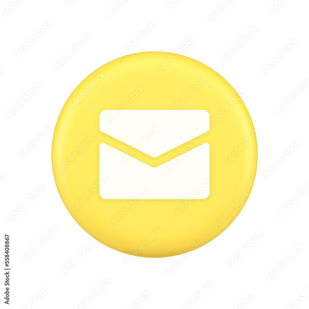 Poster newsletter inbox chat message button remotely communication digital notification 3d icon