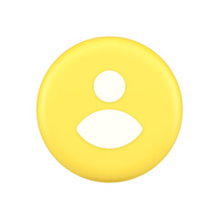 Member user personal data button human avatar character social character profile 3d icon