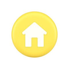 Home page button house web symbol cyberspace application interface 3d application icon