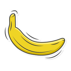 Banana not cleaned sticker in doodle style