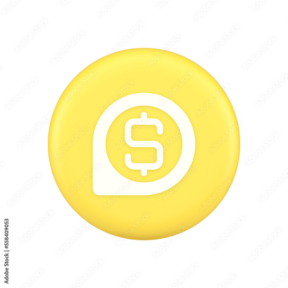 Aufkleber bank money exchange map pin pointer button cash location dollar symbol web app design 3d icon