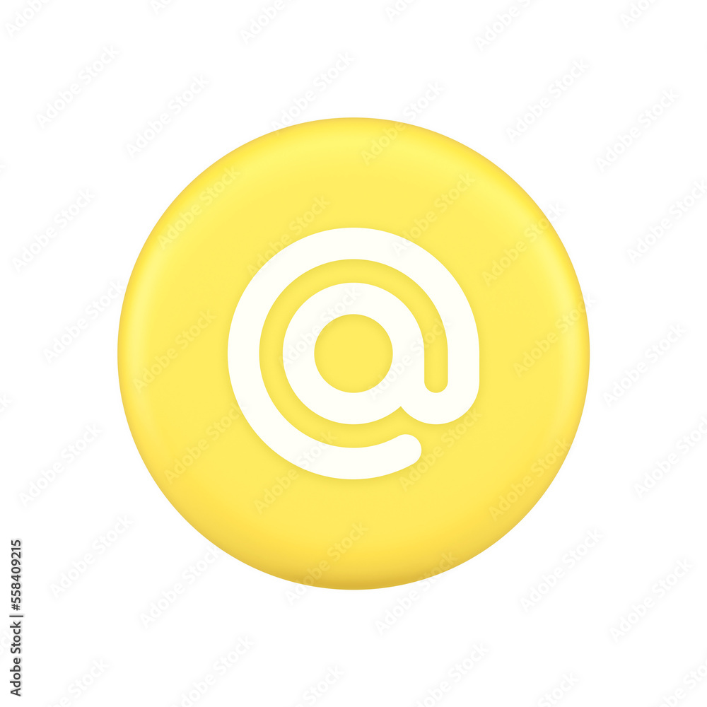 Poster email address digital symbol button internet chatting cyberspace communication 3d icon