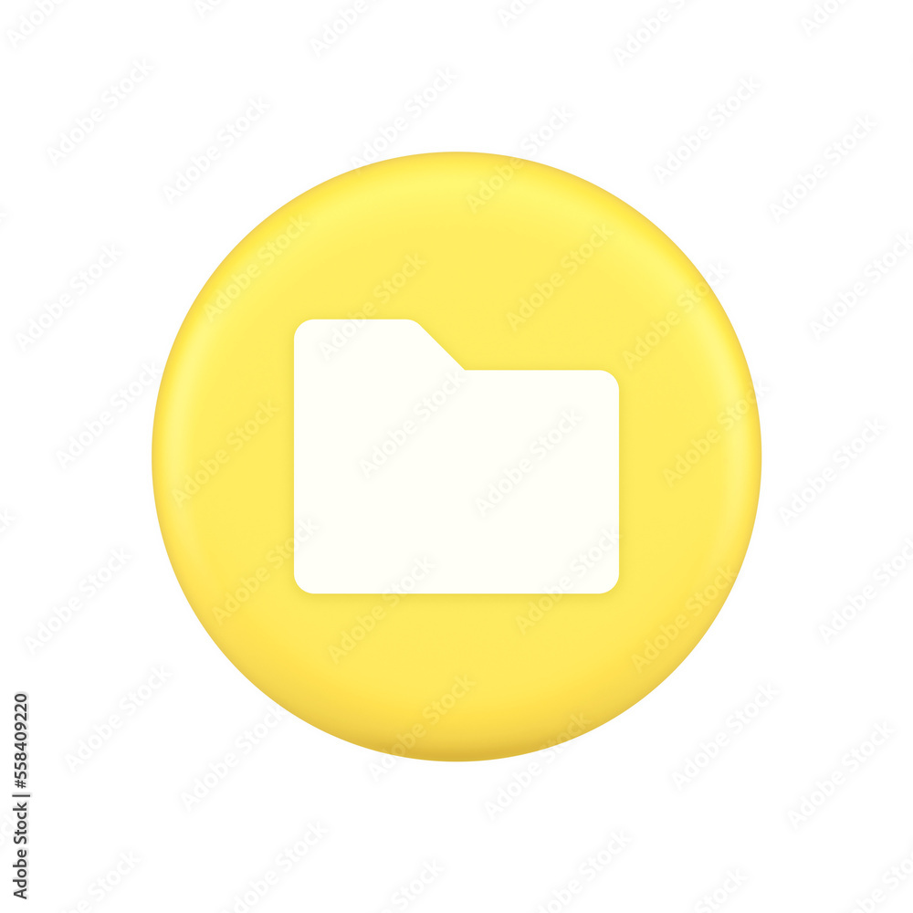 Poster file folder archive directory button cyberspace digital document storage organizing 3d icon