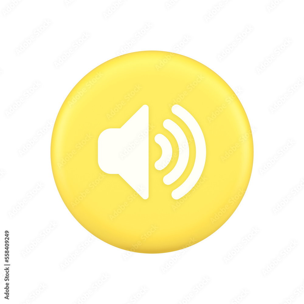 Aufkleber volume sound button speaker acoustic level noise wave control 3d application icon