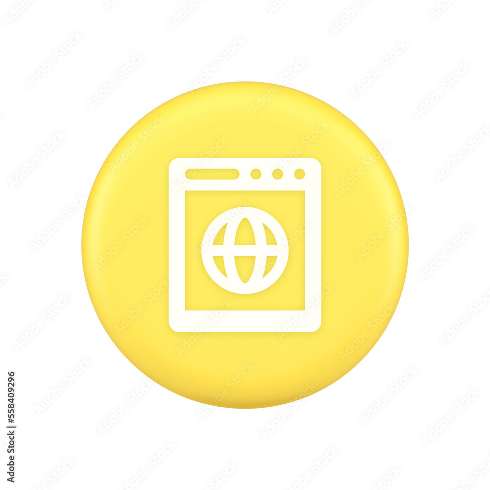 Poster internet browser global wireless connection button cyberspace virtual networking 3d icon