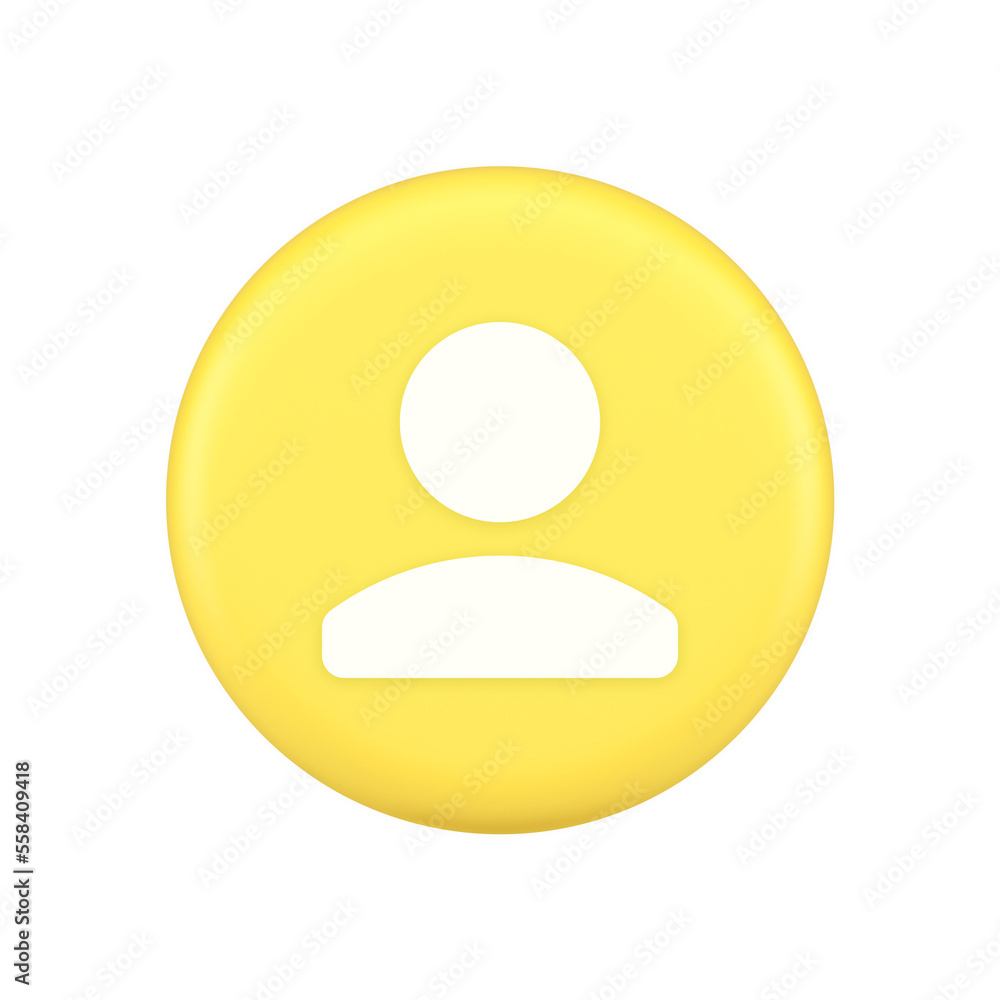 Aufkleber user person human contact button cyberspace account information web app 3d application icon
