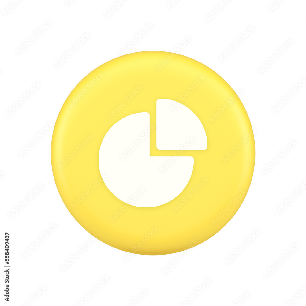 Poster chart pie diagram piece button business presentation financial report 3d application icon