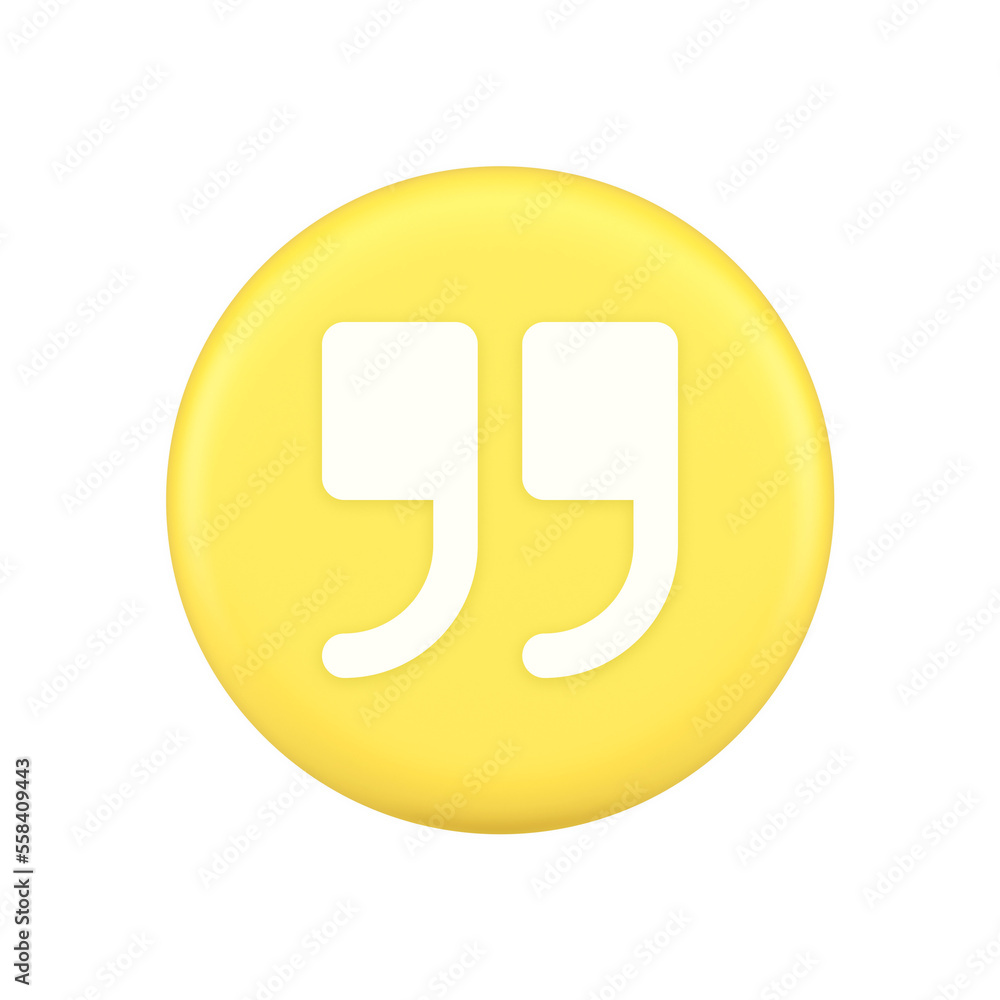 Aufkleber quotes mark button chat comment cyberspace conversation dialogue 3d application icon