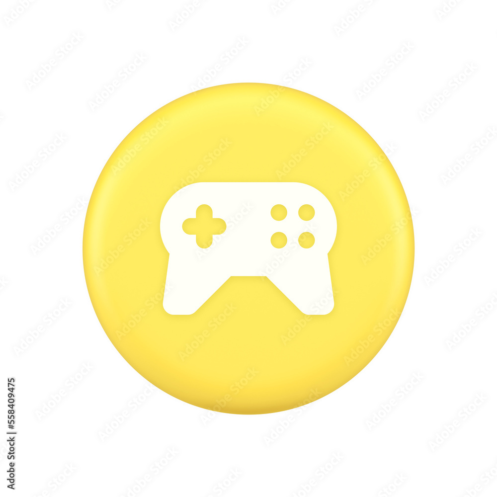 Poster gamepad controller virtual gaming connect button joystick joypad web app 3d application icon