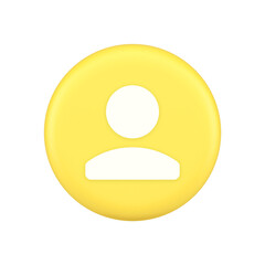 User person human contact button cyberspace account information web app 3d application icon