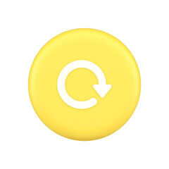 Circular arrow button curved dynamic loading progress navigation cursor 3d application icon