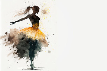Watercolor Dancer Card, Generative AI