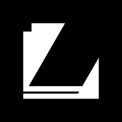 abstract art square vector logo design in black and white colors