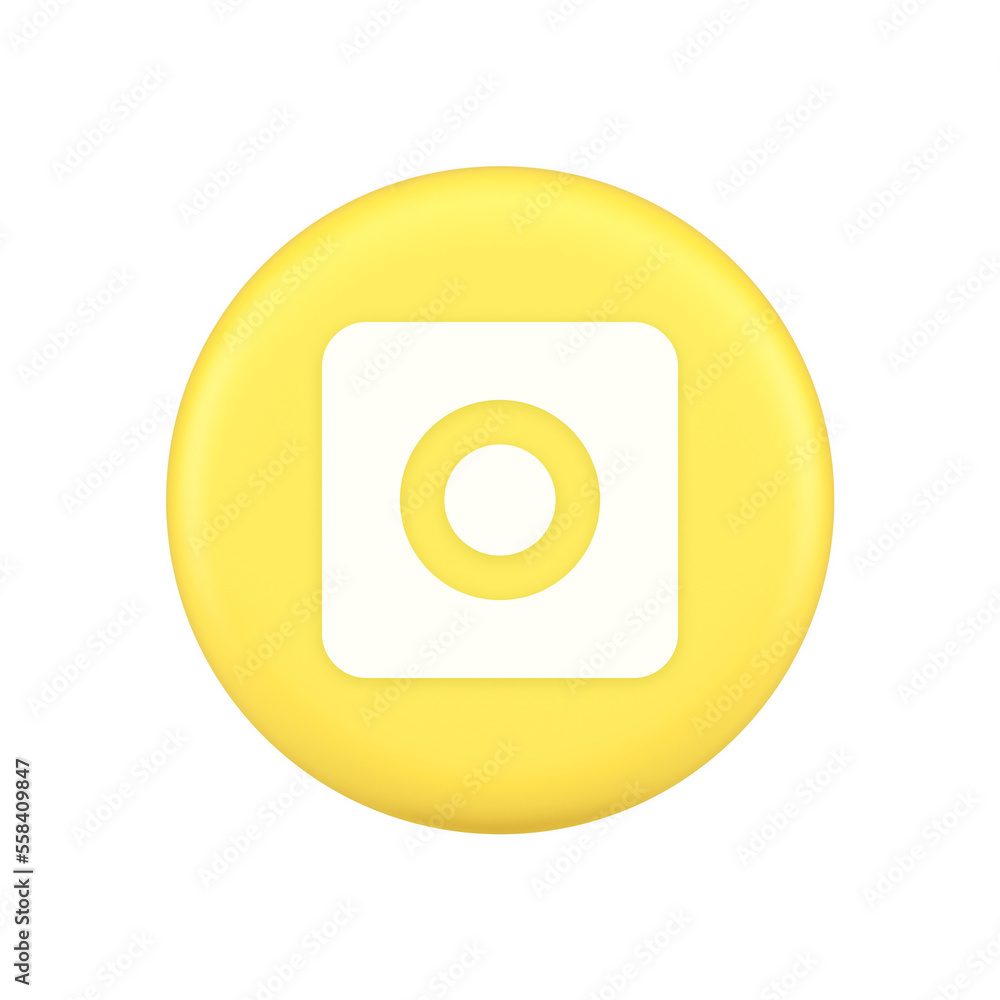 Poster camera photo video shooting button multimedia content creation web application 3d icon
