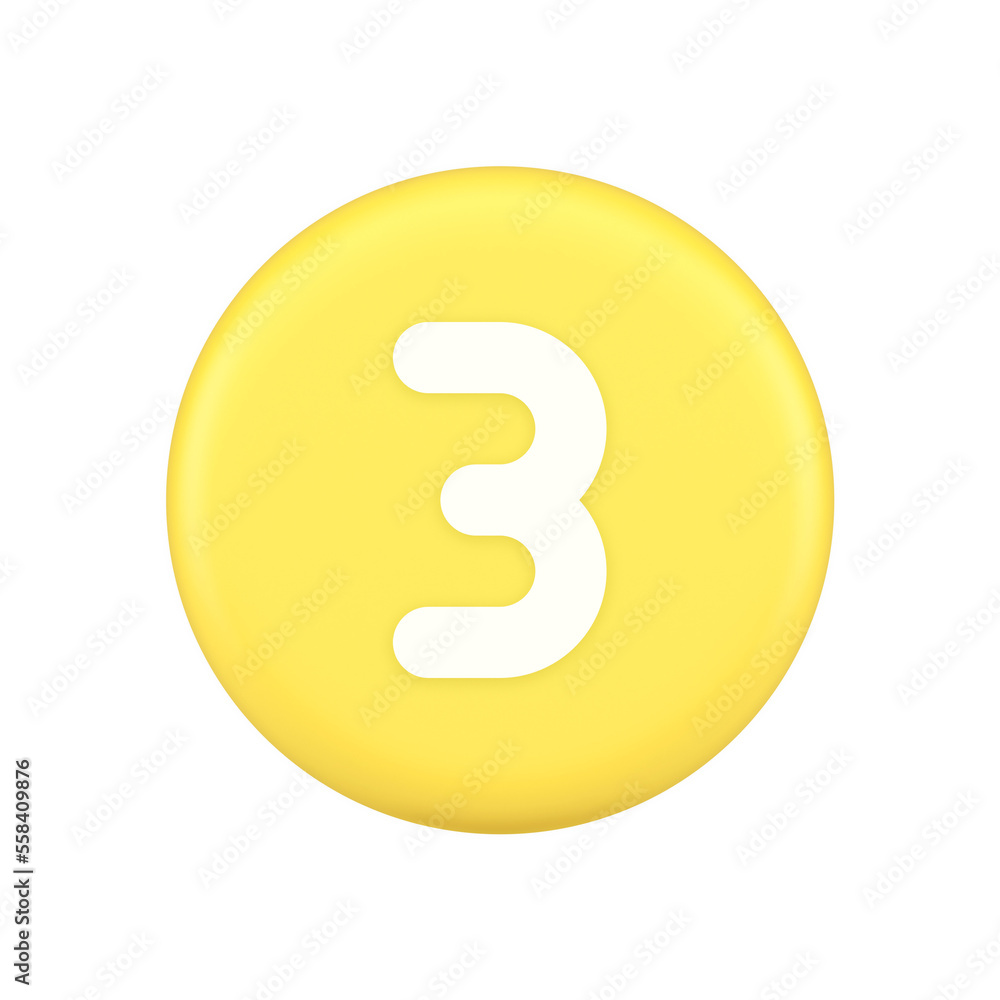 Poster three number button internet communication texting message character 3d application icon