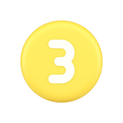 Three number button internet communication texting message character 3d application icon