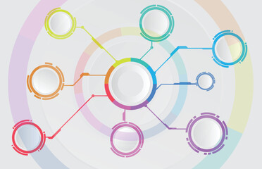 Infographic template of structure circle modern diagram topic , presentation infographic vector