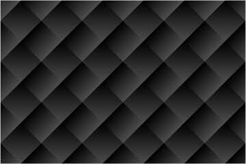 Obraz premium Seamless pattern with Abstract Black square tile. Simple futuristic geometric texture background with copy space