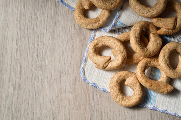 Italian taralli. Traditional snack food of Puglia region.