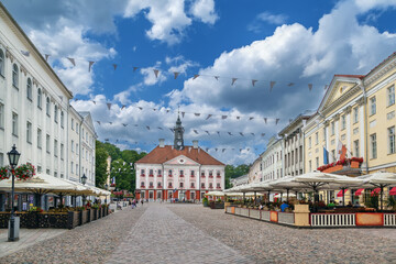Fototapeta na wymiar Town hall square, Tartu, Estonia