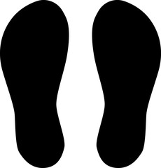 Footprints human silhouette isolated on white background. Shoe soles print. Vector.