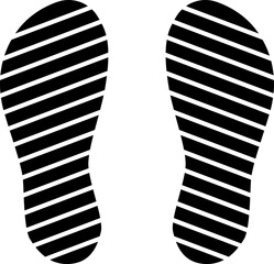 Footprints human silhouette isolated on white background. Shoe soles print. Vector.