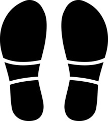 Footprints human silhouette isolated on white background. Shoe soles print. Vector.