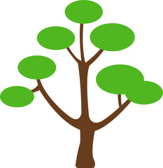 Trees illustration. Nature or healthy lifestyle topic.