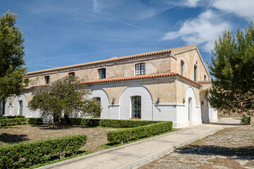 Fototapeta na wymiar casa de oreo, Lazareto de Mahón, Península de San Felipet, puerto de Mahón, Menorca, balearic islands, Spain