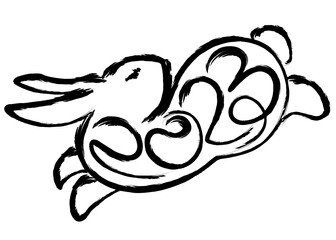 An abstract vector illustration of the Water rabbit for the Chinese New Year 2023