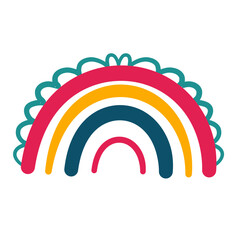 Fototapeta premium cute scandinavian rainbow childish hand drawn