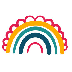 Obraz premium cute scandinavian rainbow childish hand drawn