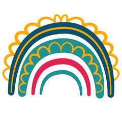 cute scandinavian rainbow childish hand drawn