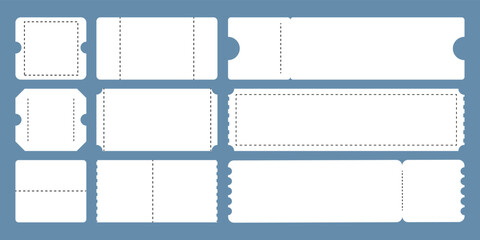 Set of blank ticket template. Vector illustration