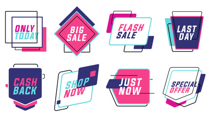 Set of sale and cash back badges. Special offer stickers collection