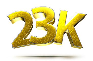 23K Gold 3D illustration. Advertising signs. Product design. Product sales.