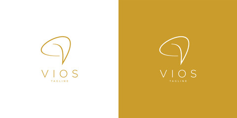 Letter V initial logo design luxury and elegant