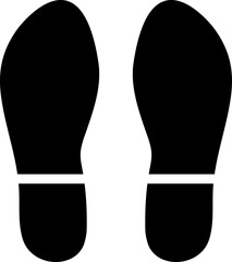 Footprints human silhouette isolated on white background. Shoe soles print. Vector.