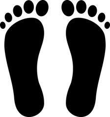 Footprints human silhouette isolated on white background. Shoe soles print. Vector.