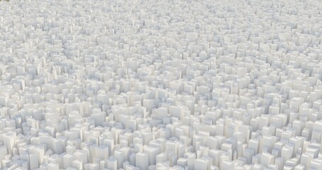 Fototapeta premium big infinite 3d city on while