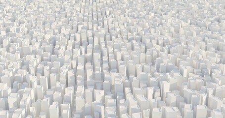 Fototapeta premium big infinite 3d city on while